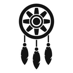 Sticker - Magic dream catcher icon simple vector. Tribal indian