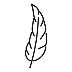 Sticker - Feather plume icon outline vector. Bird pen