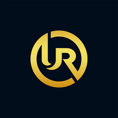 Wall Mural - letter u and r logo design