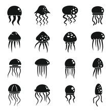 Jellyfish Icon Simple Vector. Marine Jelly