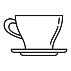 Sticker - Hot coffee cup icon outline vector. Break cafe