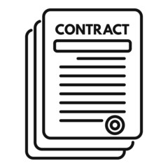 Poster - Bank contract icon outline vector. Finance people