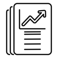 Poster - Data file graph icon outline vector. Document report