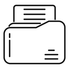 Poster - Folder data icon outline vector. Report document