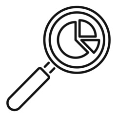 Sticker - Search data chart icon outline vector. File market