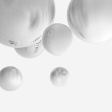 Abstract 3d Metal Steel Ball, White And Gray Gradient Color Isolated Background.