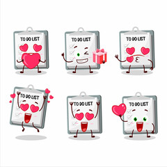 Canvas Print - Paper sheet with clipboard cartoon character with love cute emoticon