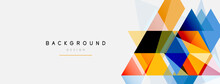Mosaic Triangles Geometric Background. Techno Or Business Concept, Pattern For Wallpaper, Banner, Background, Landing Page