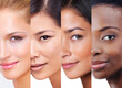 Every shade of beauty. Shot of woman with different skintones superimposed over each other in the studio.