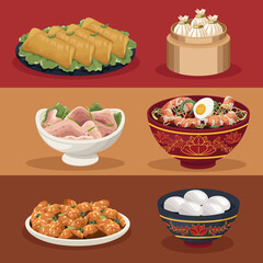 Poster - six chinese food dishes