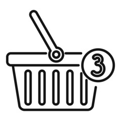 Poster - Online shop basket icon outline vector. Buy store