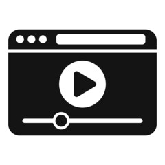 Wall Mural - Video player icon simple vector. Webinar education