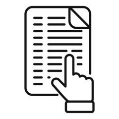 Sticker - Read document icon outline vector. Online training