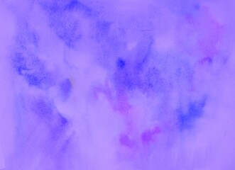 Wall Mural - Light lilac watercolor background. Transparent lines and spots. Paint leaks and ombre effects. Abstract hand-painted image.