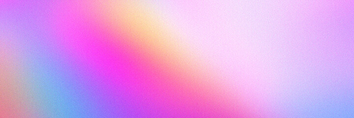 Poster - Abstract pastel holographic blurred grainy gradient banner background texture. Colorful digital grain soft noise effect pattern. Lo-fi multicolor vintage retro design.