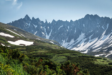 Wall Mural - Rocks of Ganal Vostryaki in Kamchatka