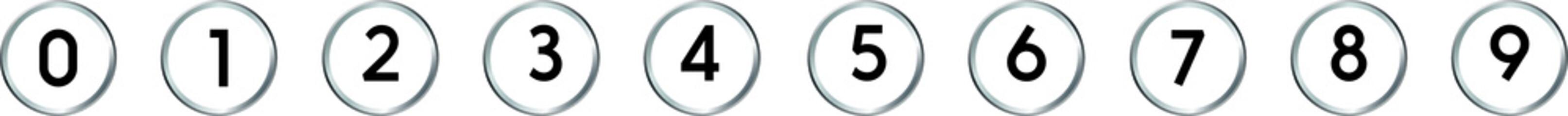 Circle 3d icon set with number bullet point from 1 to 10