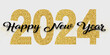 © nali - 2024 Happy New Year in golden design, Holiday greeting card design