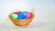 Easter. easter eggs on greenbox