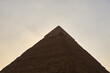 The pyramid of Khafre with cloudy sky on the background.