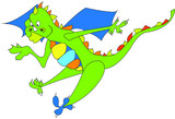 Fototapeta Dinusie - vector de dragón verde