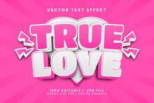 True Love 3d Editable Text Effect With Heart And Romance Text Style