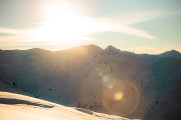 sunset in the mountains