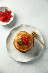 Sticker - Homemade pancakes with berries and honey