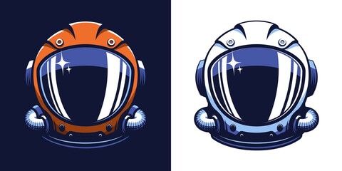 space helmet in retro style. astronaut vintage mask. vector illustration.