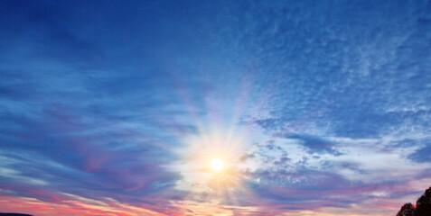 Wall Mural - beautiful sunset . nature background with colorful sky.