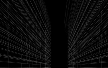 abstract architecture background 3d illustration
