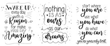 Three Motivational Phrases. Perfect For Decoration And Posters.