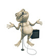little frog cartoon is singing a song
