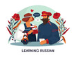 People learning russian language or talk, banner