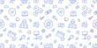 © Phoenix Icons - Cybersecurity blue seamless pattern. Vector on white background included line icons as outline hacker, fingerprint, shield, phishing, computer, laptop, shield, network pictogram for digital safety