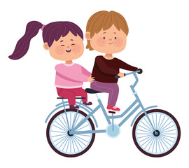 Wall Mural - couple lovers in bicycle