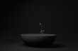 Black Luxurious Modern bathtub on black background. minimal concept idea. monochrome. 3d render.