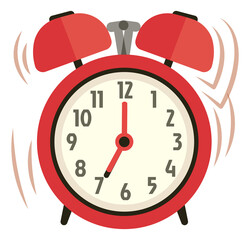 Poster - Ringing alarm clock icon. Wake up time symbol