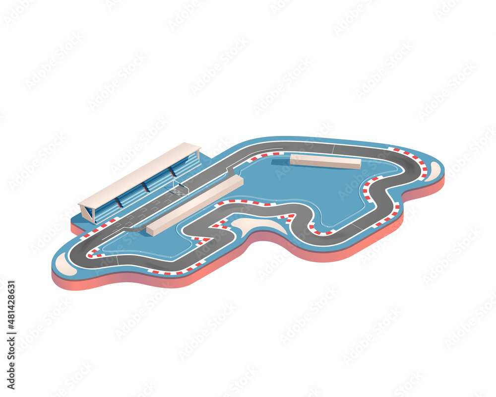 Race track isometric. Racing circuit isolated on a white background ...