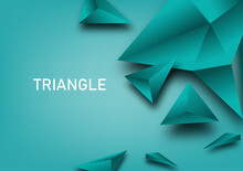 Abstract Green Color Polygon Triangle Geometric Background.Design For Cards, Brochures, Banners.