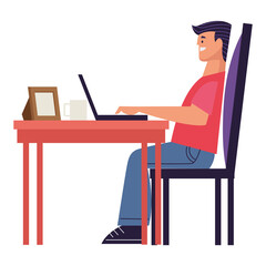 man using laptop