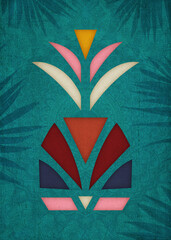 Wall Mural - Tropical Pineapple Motiv - African Style