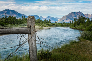 Wall Mural - View over mountain ranges of the Rockies in the Glacier National Park, Montana