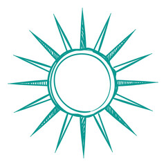 Wall Mural - retro sun badge. vintage blank round label with rays