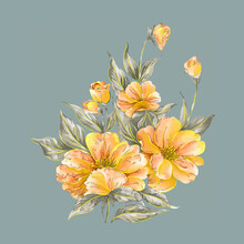 Flower Of Romance Textile Print Flower Design