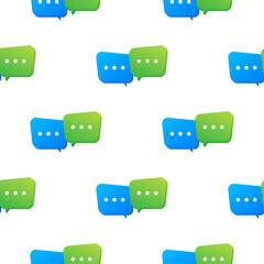 Canvas Print - Live chat speech bubbles pattern. Blue chat bubbles pattern. Vector stock illustration.