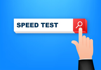 Canvas Print - Speed test search line. Speedometer Internet Speed 100 mb. Website speed loading time. Vector illustration.