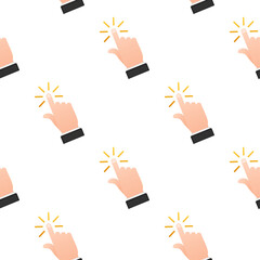Wall Mural - set hand cursor icon click pattern. vector stock illustration.