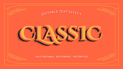 Classic Editable Retro Text Effect with Halftone Shadow Effect