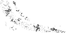Musical Notes Flying Vector Illustration. Melody